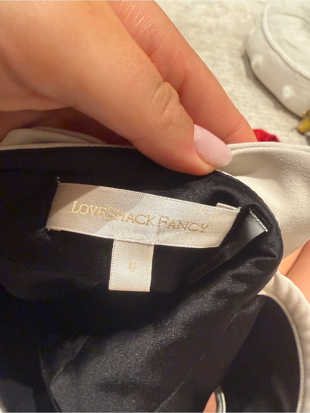 LoveShackFancy Black Catrice Mini Dress with White Trim - Picture 5 of 6